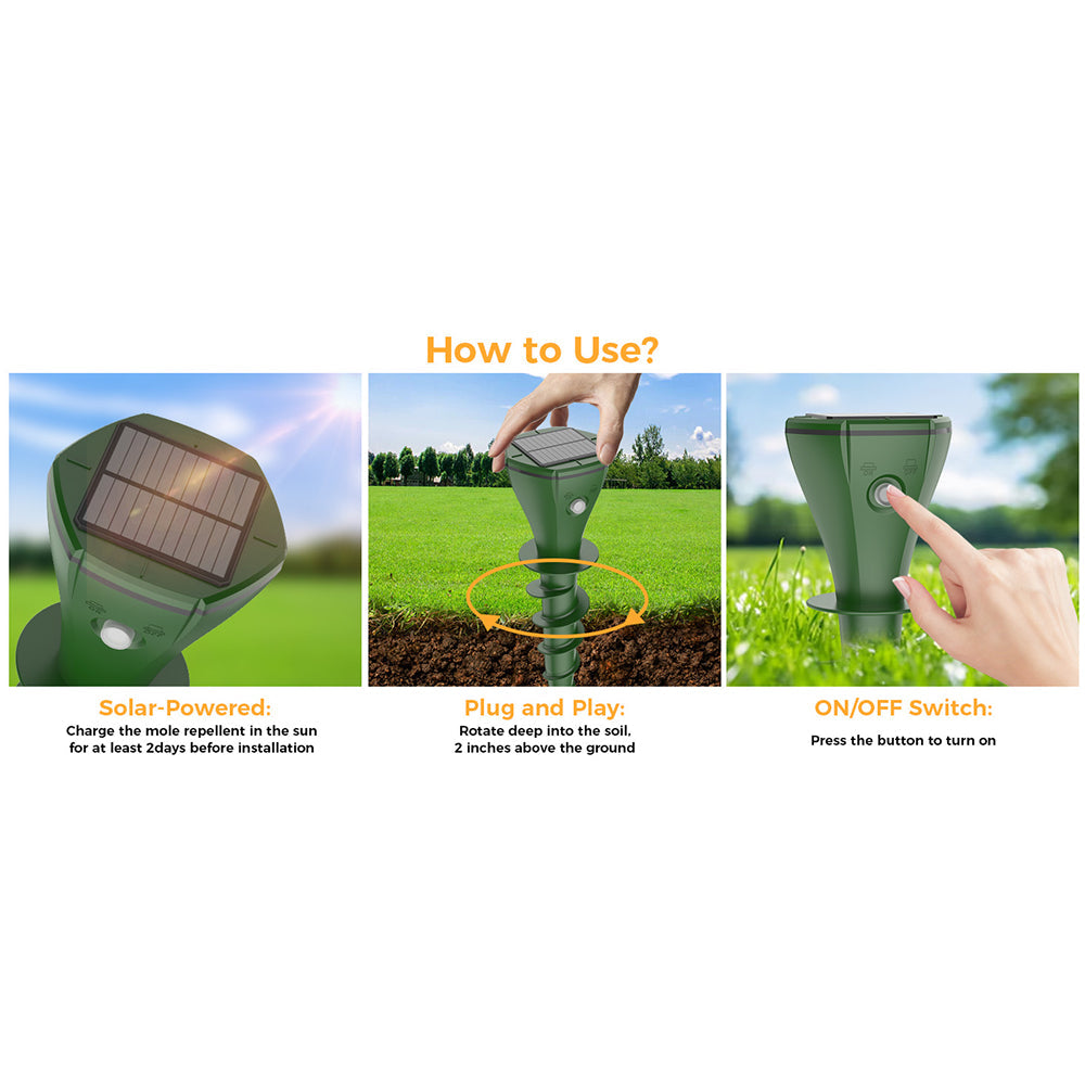 ChaseRiff Solar Mole Repeller - Ultrasonic Lawn Pest Defense