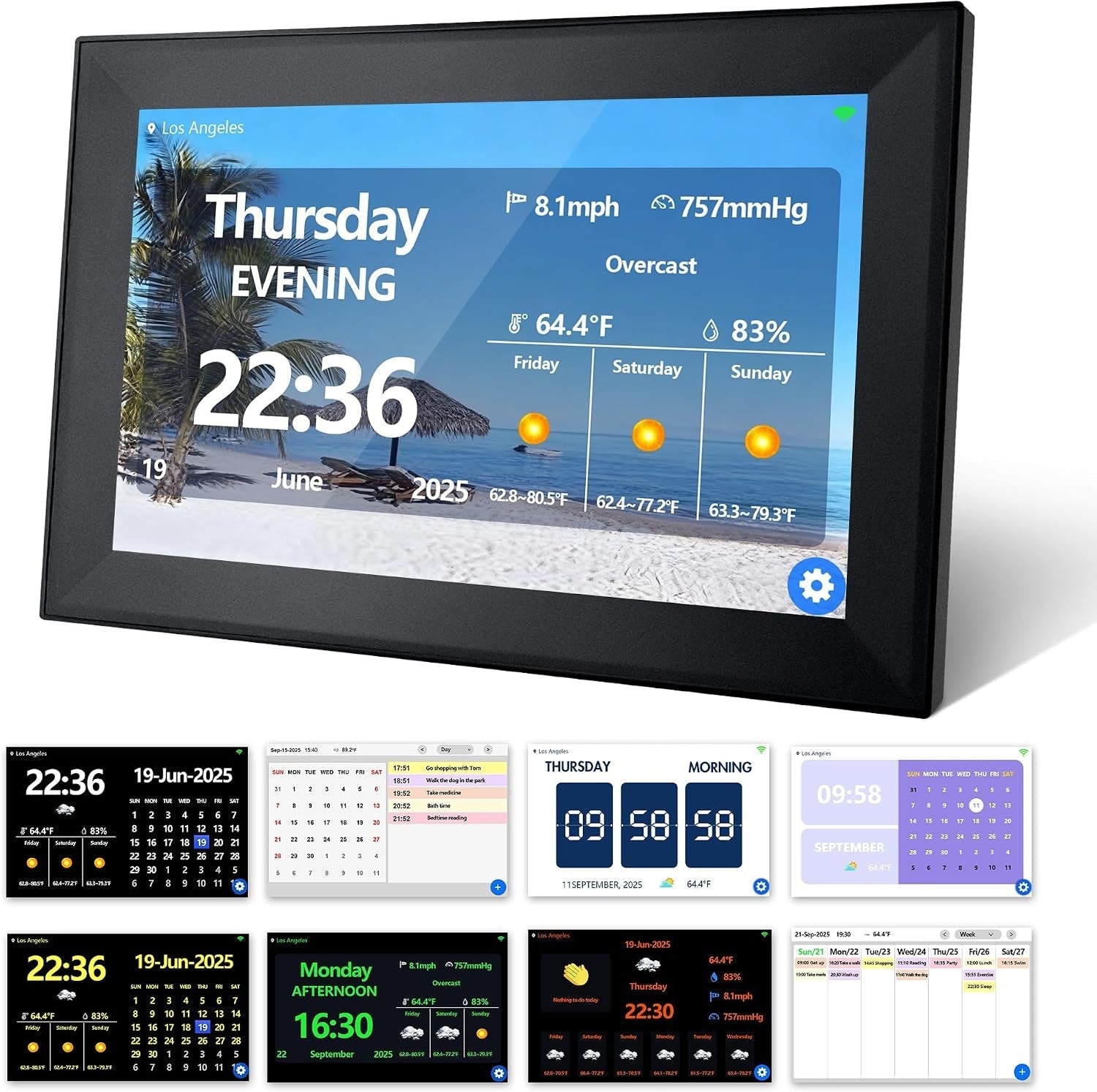 Digital Calendar 10.1-Inch Day Clock for Seniors Medication Alarm