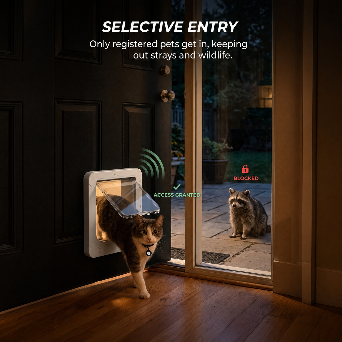 Keepilco Smart RFID Microchip Pet Door with 4 Locking Modes