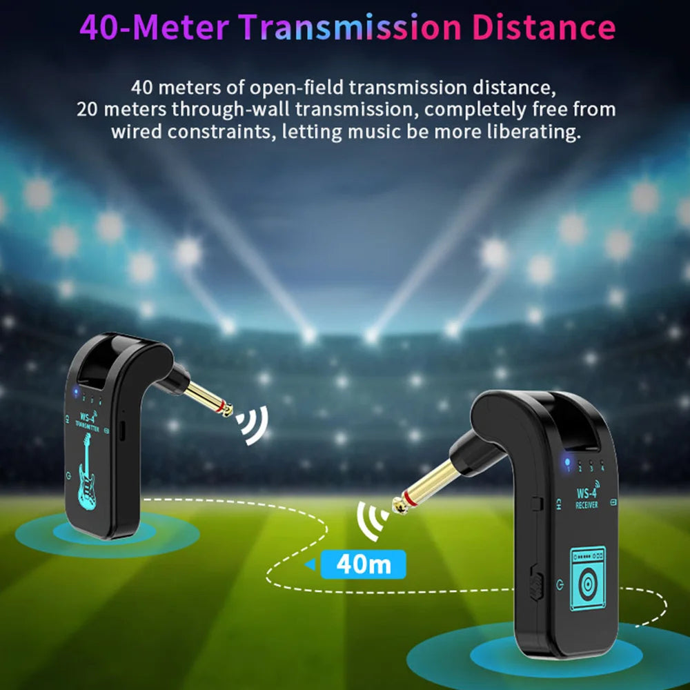 Wireless Guitar Transmitter Receiver 2.4GHz 48k HD Audio System