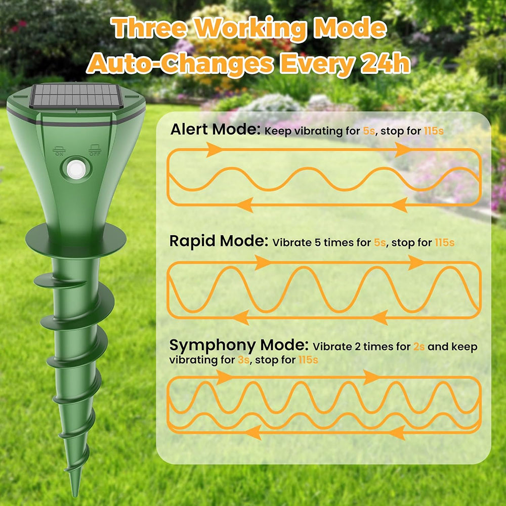 ChaseRiff Solar Mole Repeller - Ultrasonic Lawn Pest Defense
