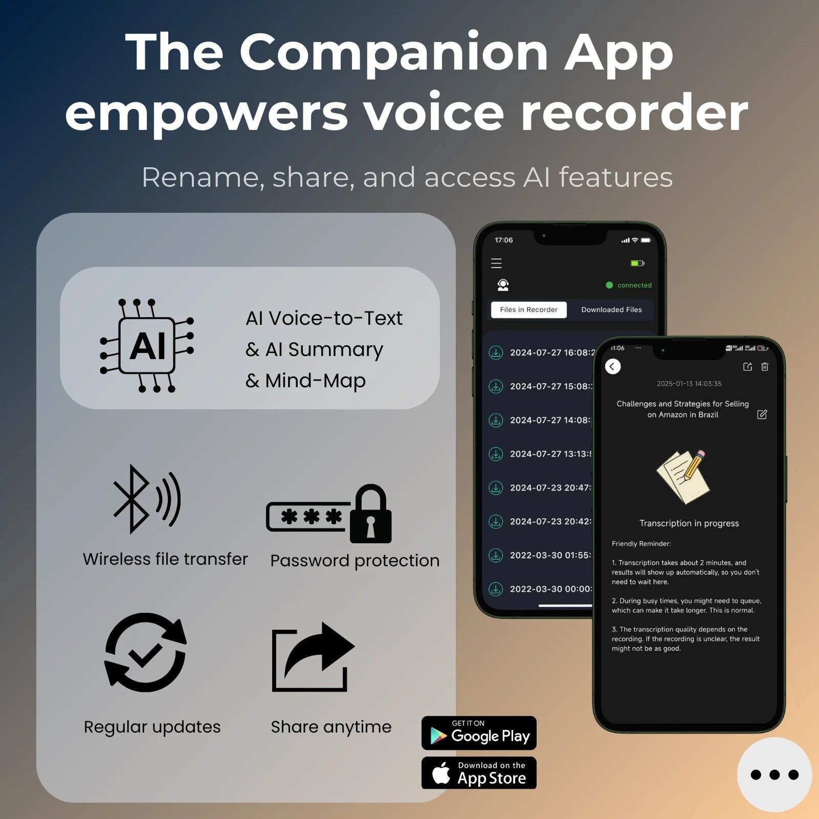 AI Voice Recorder 102 Language Transcription Speech-to-Text Transcriber