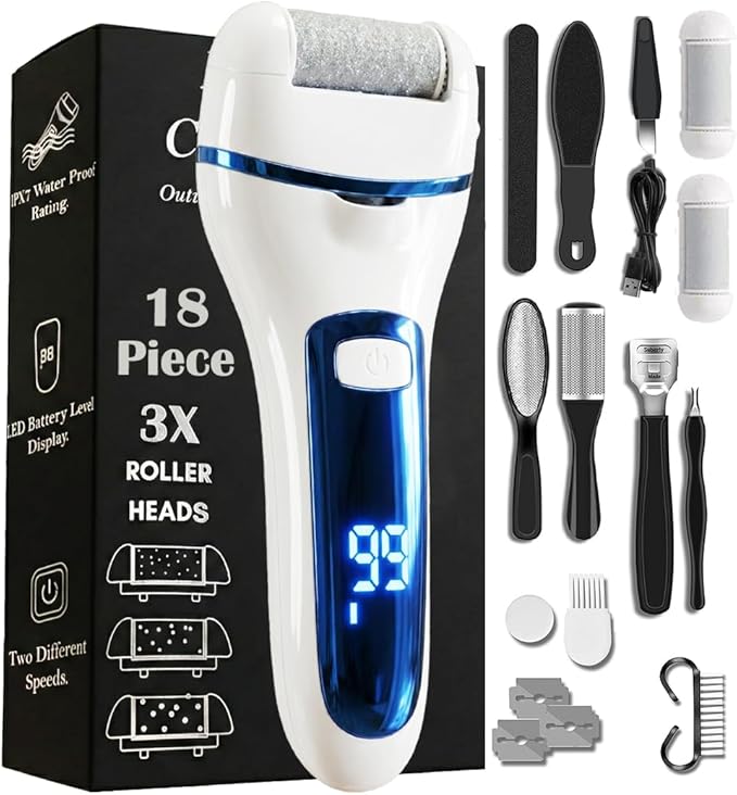 BostFico Electric Callus Remover 18-Piece Pedicure Kit
