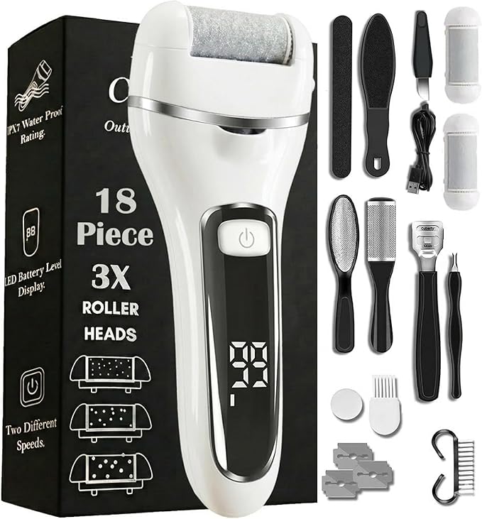 BostFico Electric Callus Remover 18-Piece Pedicure Kit