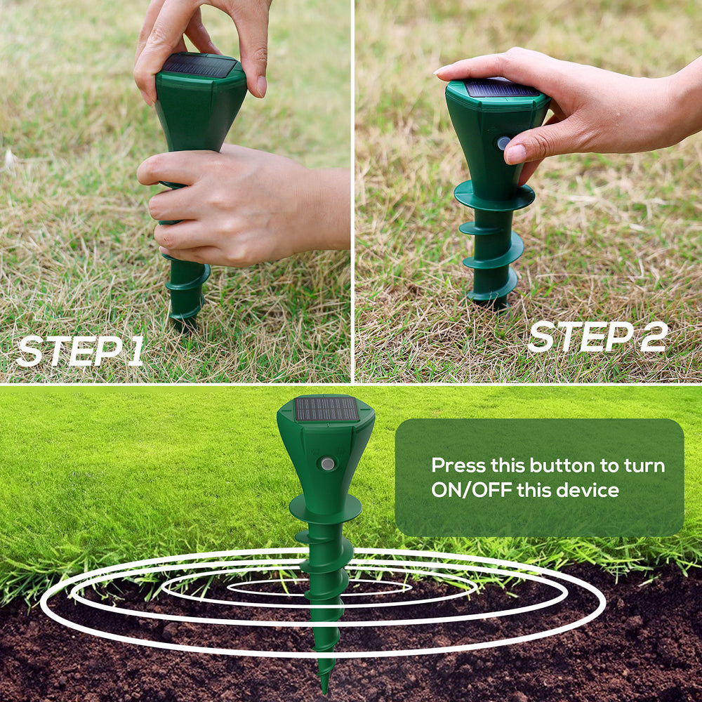 ChaseRiff Solar Mole Repeller - Ultrasonic Lawn Pest Defense