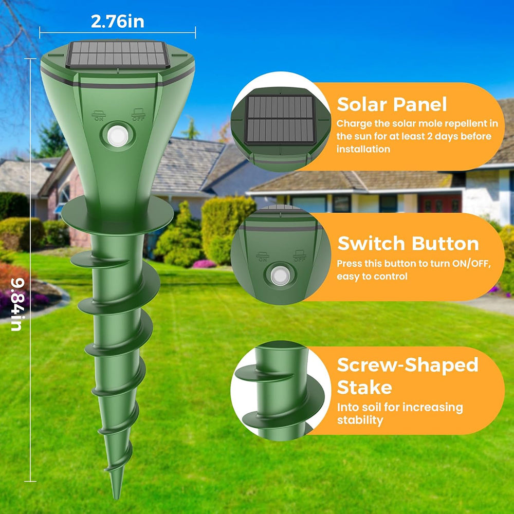 ChaseRiff Solar Mole Repeller - Ultrasonic Lawn Pest Defense
