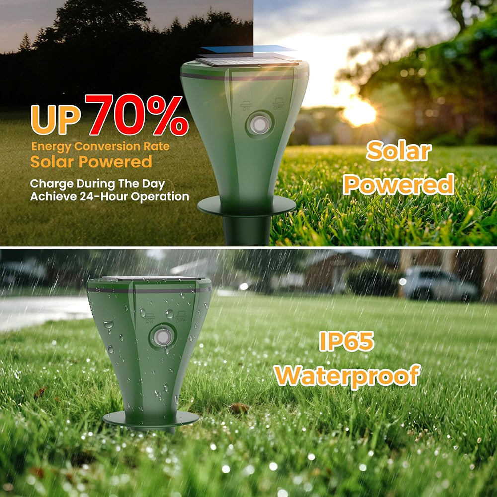 ChaseRiff Solar Mole Repeller - Ultrasonic Lawn Pest Defense