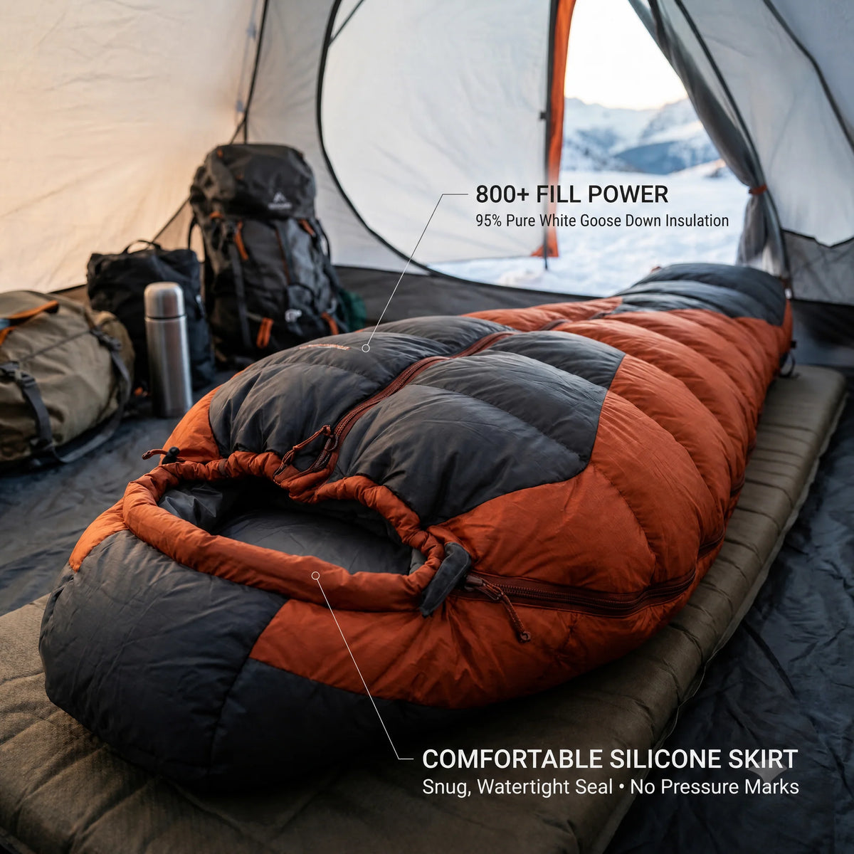 DosiLivix Ultralight Goose Down Sleeping Bag -10C