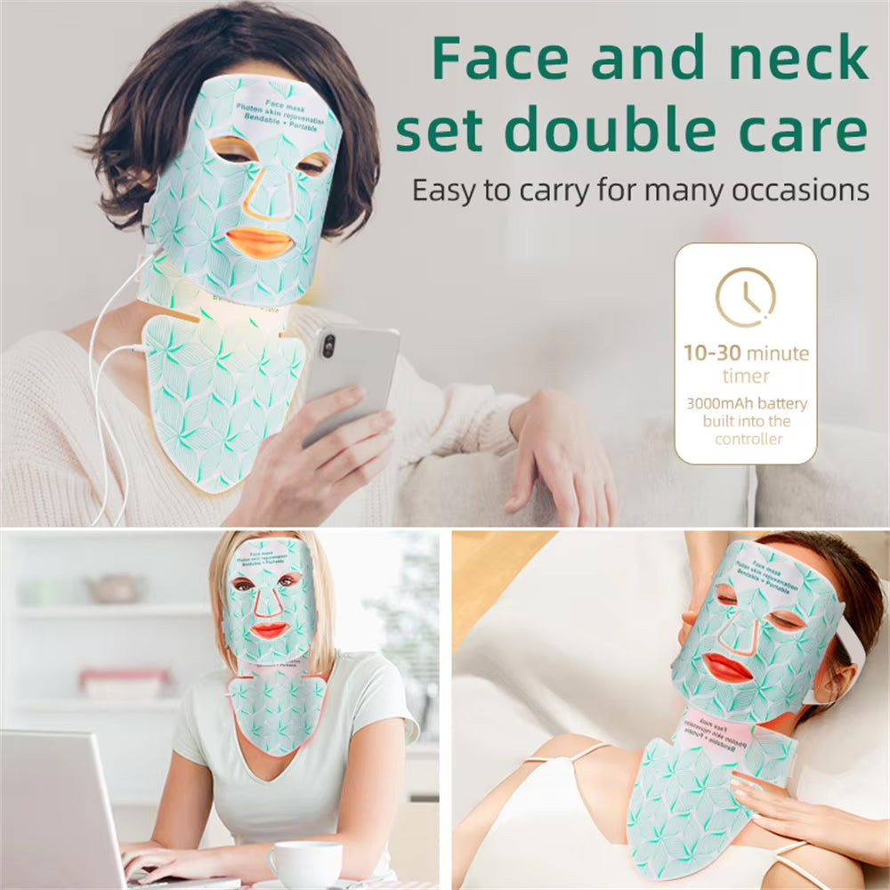 AuciRose V2 8-Color LED Face and Neck Mask Therapy