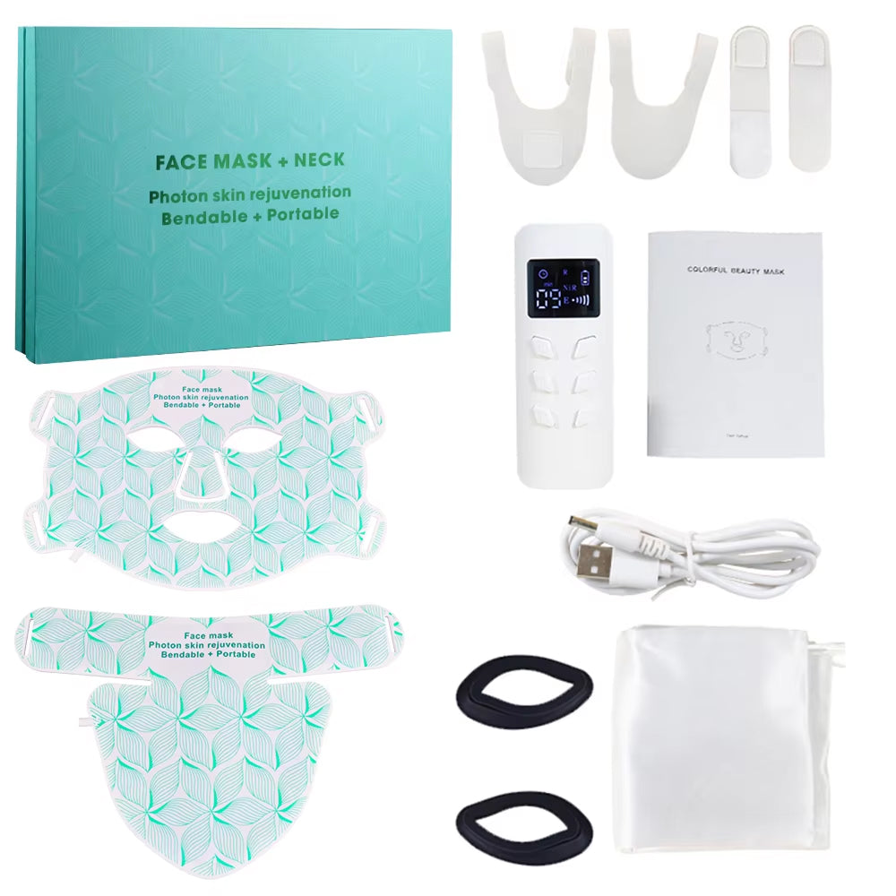 FaciRuby 8-Color LED Red Light Therapy Mask for Face and Neck