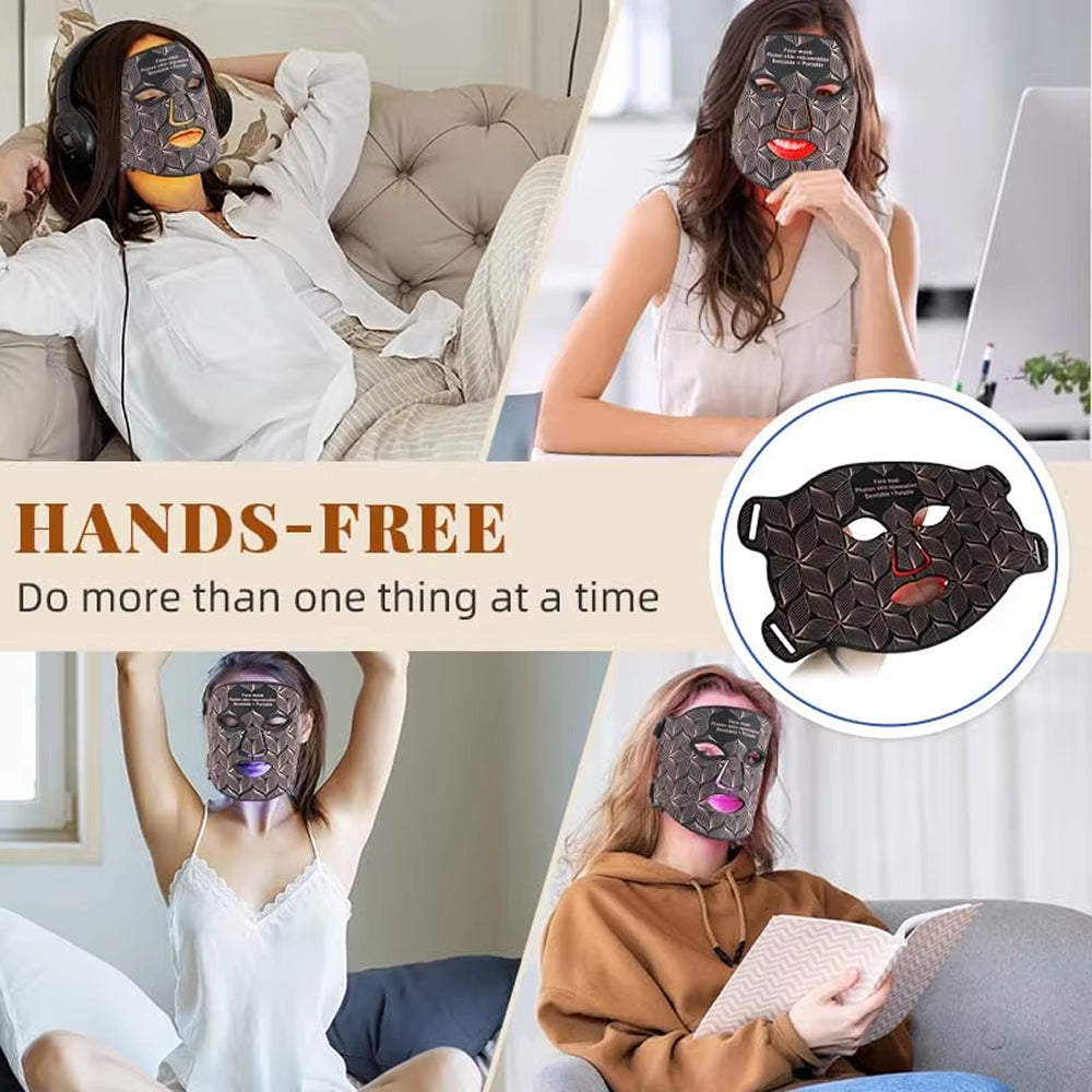 FaciRuby 8-Color LED Red Light Therapy Mask for Face and Neck