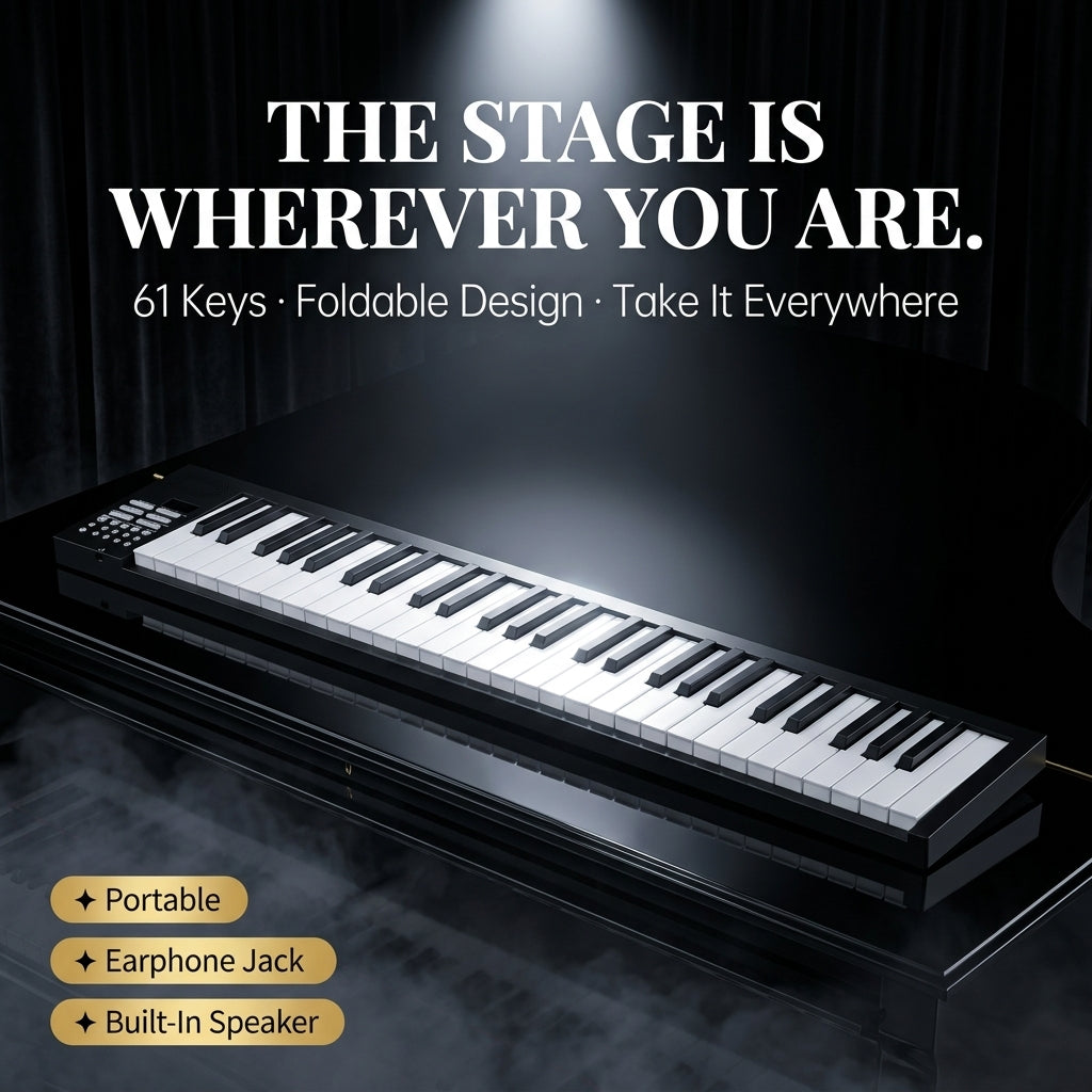 NoteArop 61-Key Foldable Electronic Piano Portable Keyboard