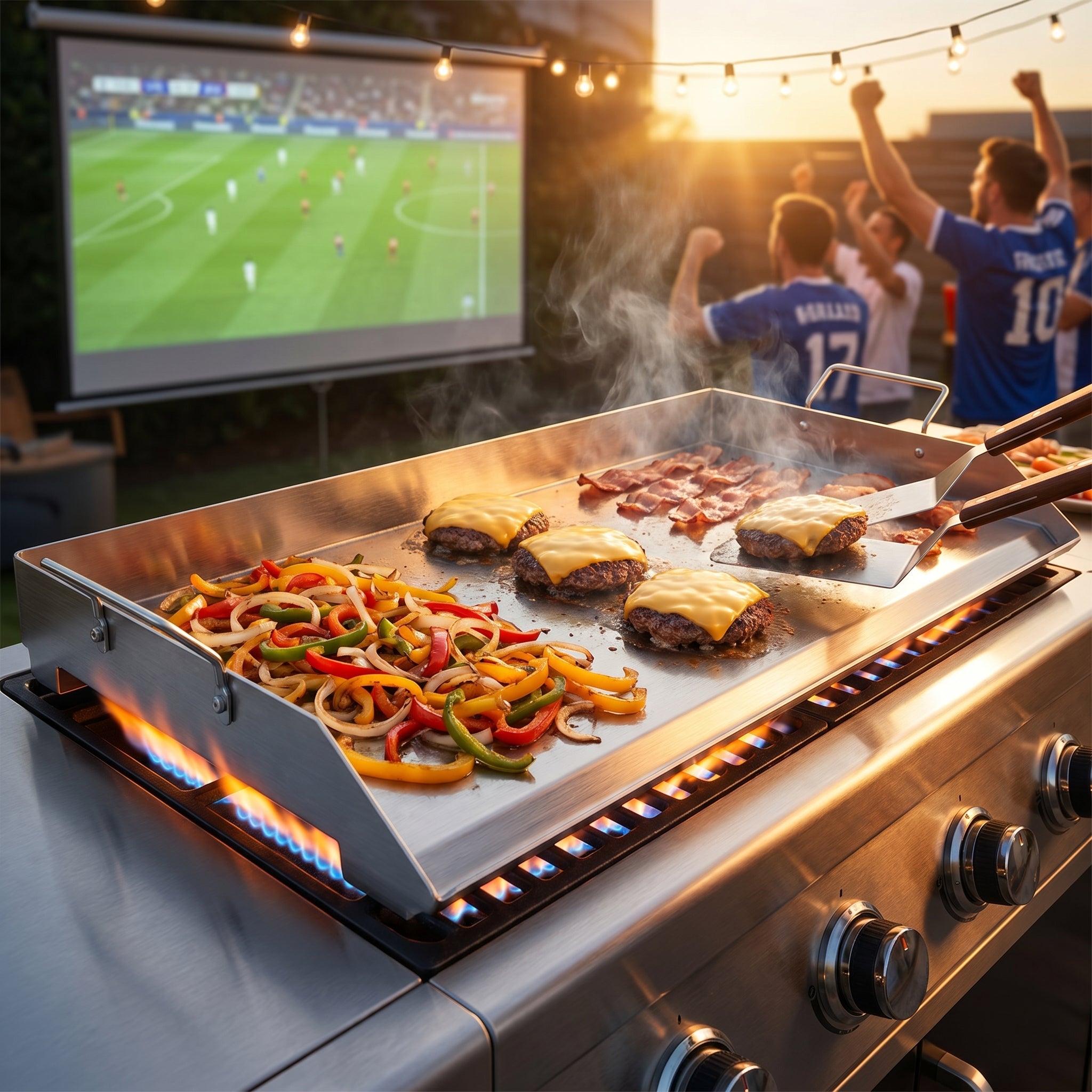 GrimiLavi Stainless Steel Flat Top Griddle for Gas Grill