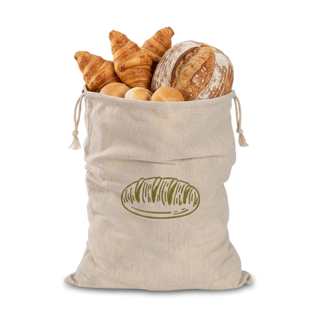 NixEsvi Linen Bread Bag 16x12 Inch 100% Natural Flax Reusable Sourdough Holder