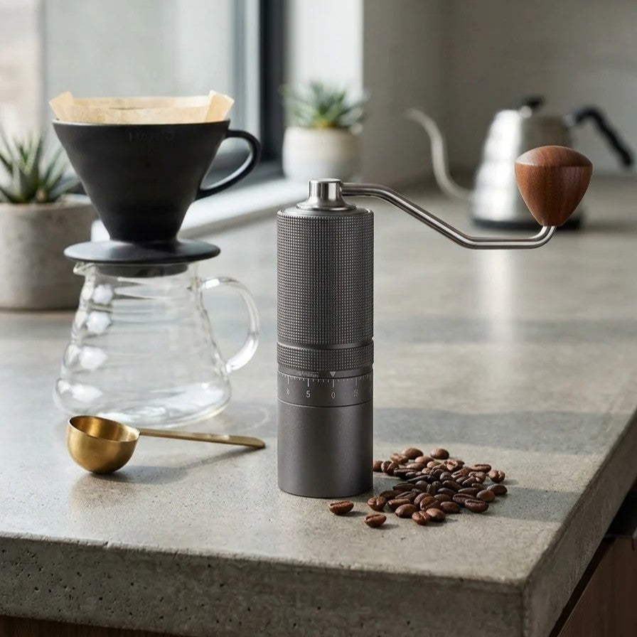 TurnCafi 7-Core Steel Manual Coffee Grinder for Espresso & Drip