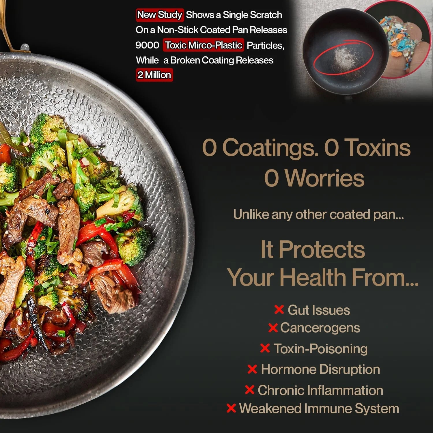 NoviApex Chemical-Free Hammered Titanium Non-Stick Cookware