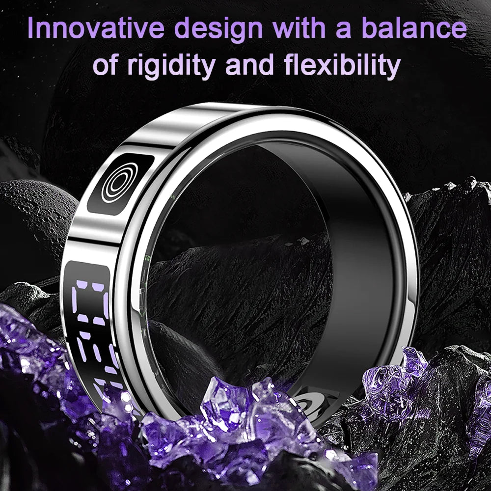 SmaxPino Smart Ring with 24/7 Heart Rate Monitoring, Gesture Control Display, 5ATM Waterproofing and GPS Sport Tracking