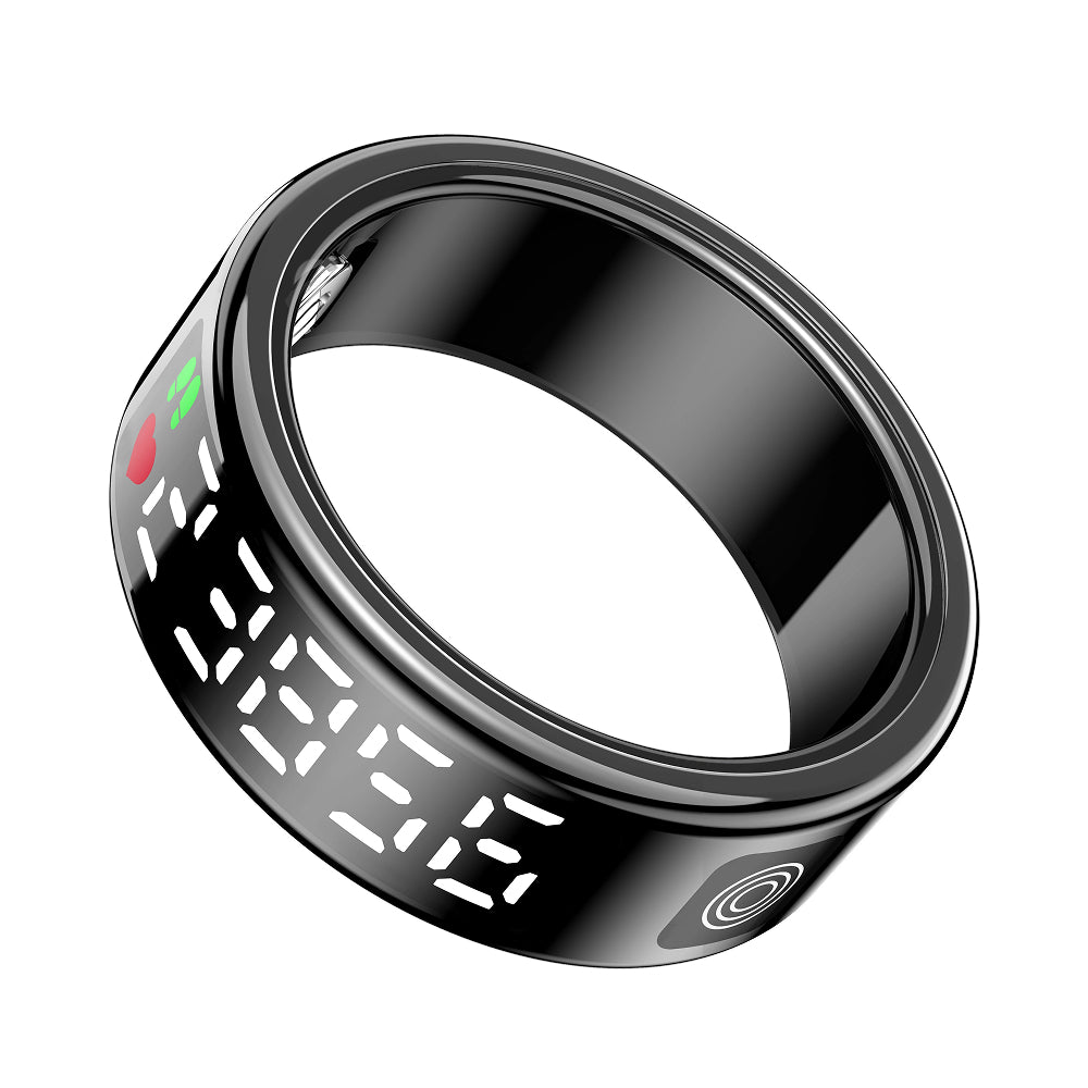 SmaxPino Smart Ring with 24/7 Heart Rate Monitoring, Gesture Control Display, 5ATM Waterproofing and GPS Sport Tracking