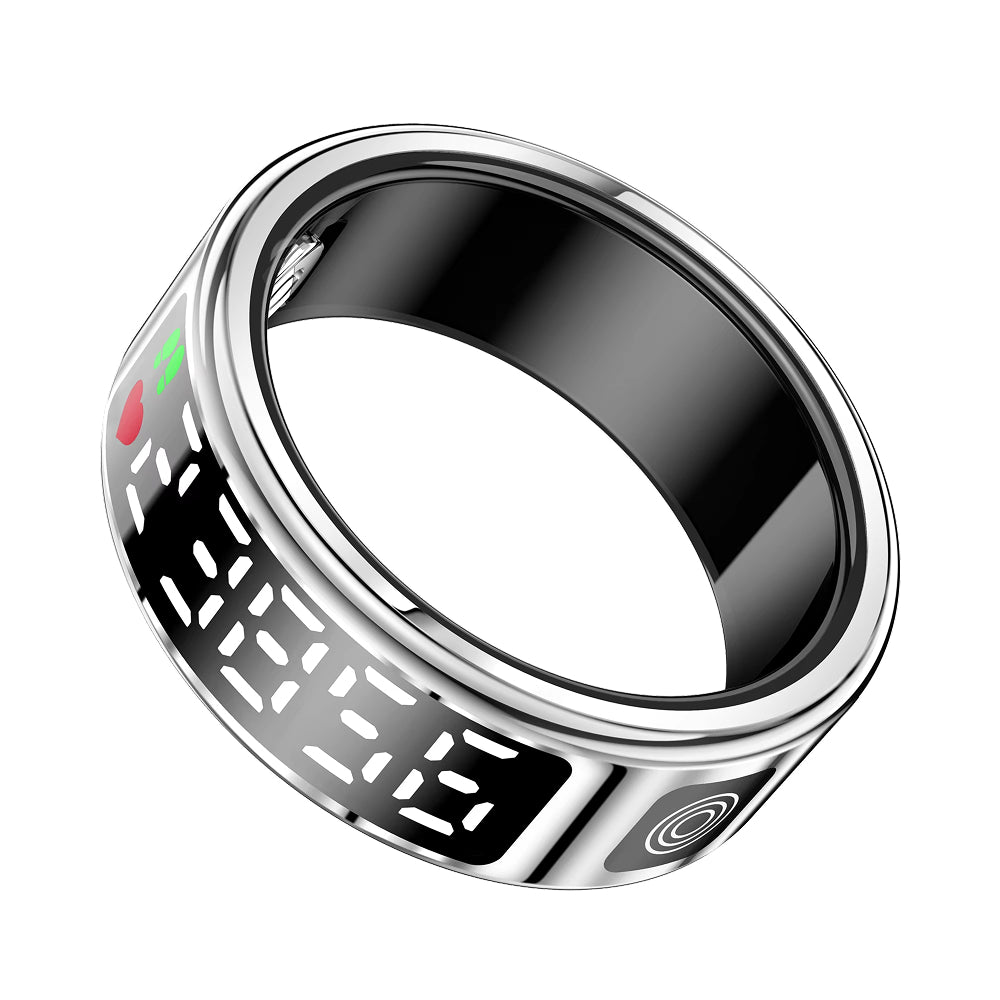 SmaxPino Smart Ring with 24/7 Heart Rate Monitoring, Gesture Control Display, 5ATM Waterproofing and GPS Sport Tracking