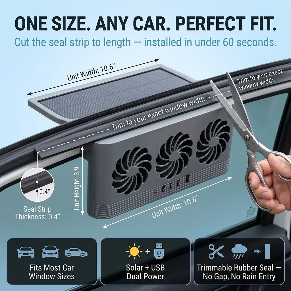 PiepelMos Triple Solar Car Fan Ventilation System