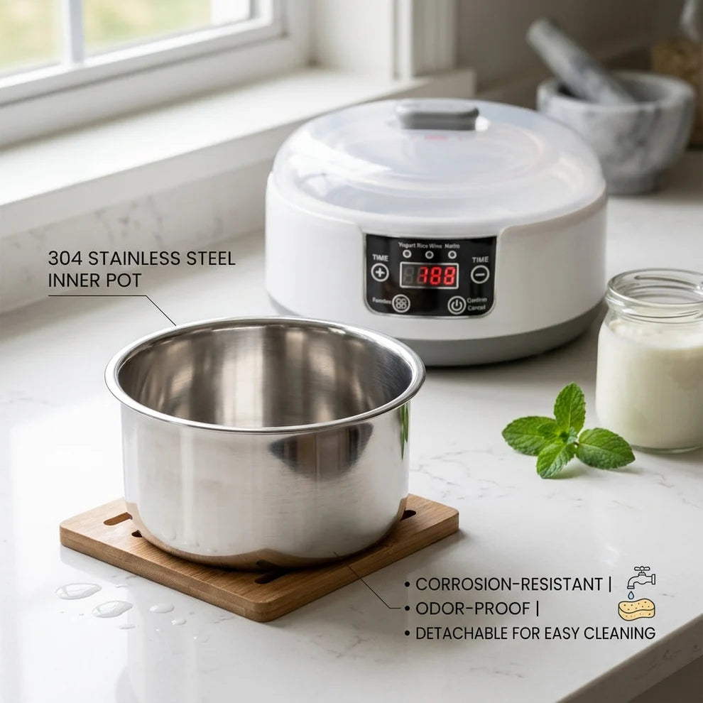 Yogurt Maker Machine - Electric Yogurt Machine with Temperature Control and Glass Jars