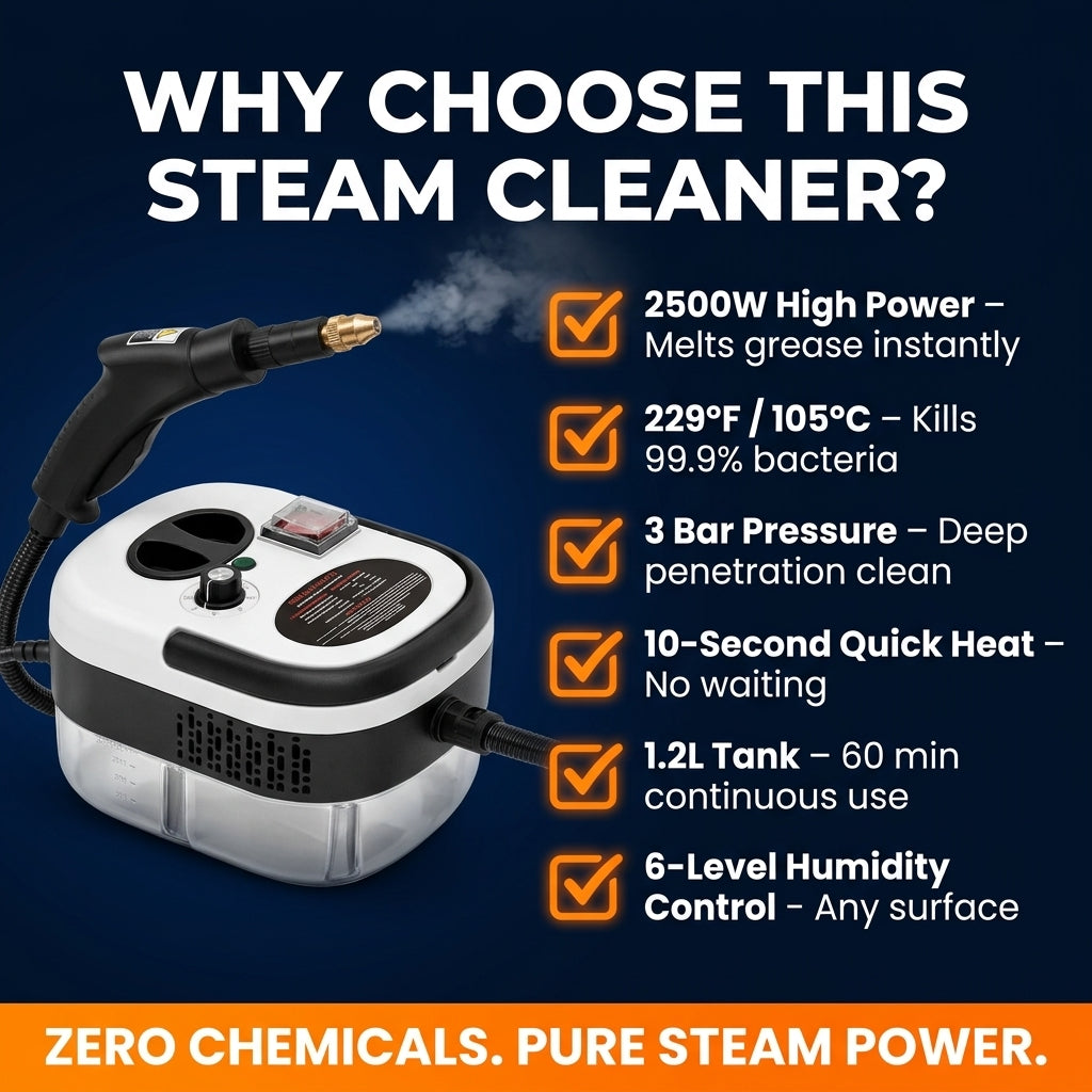 Steam Cleaner 2500W High Temp & Pressure SteamPuci
