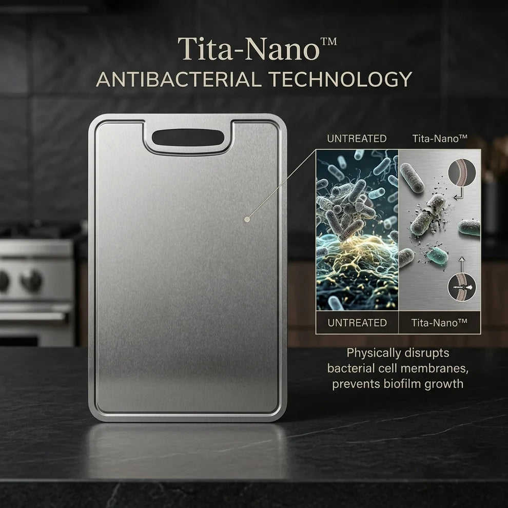 EciChop Pure Titanium Cutting Board | Non-Toxic & Antibacterial
