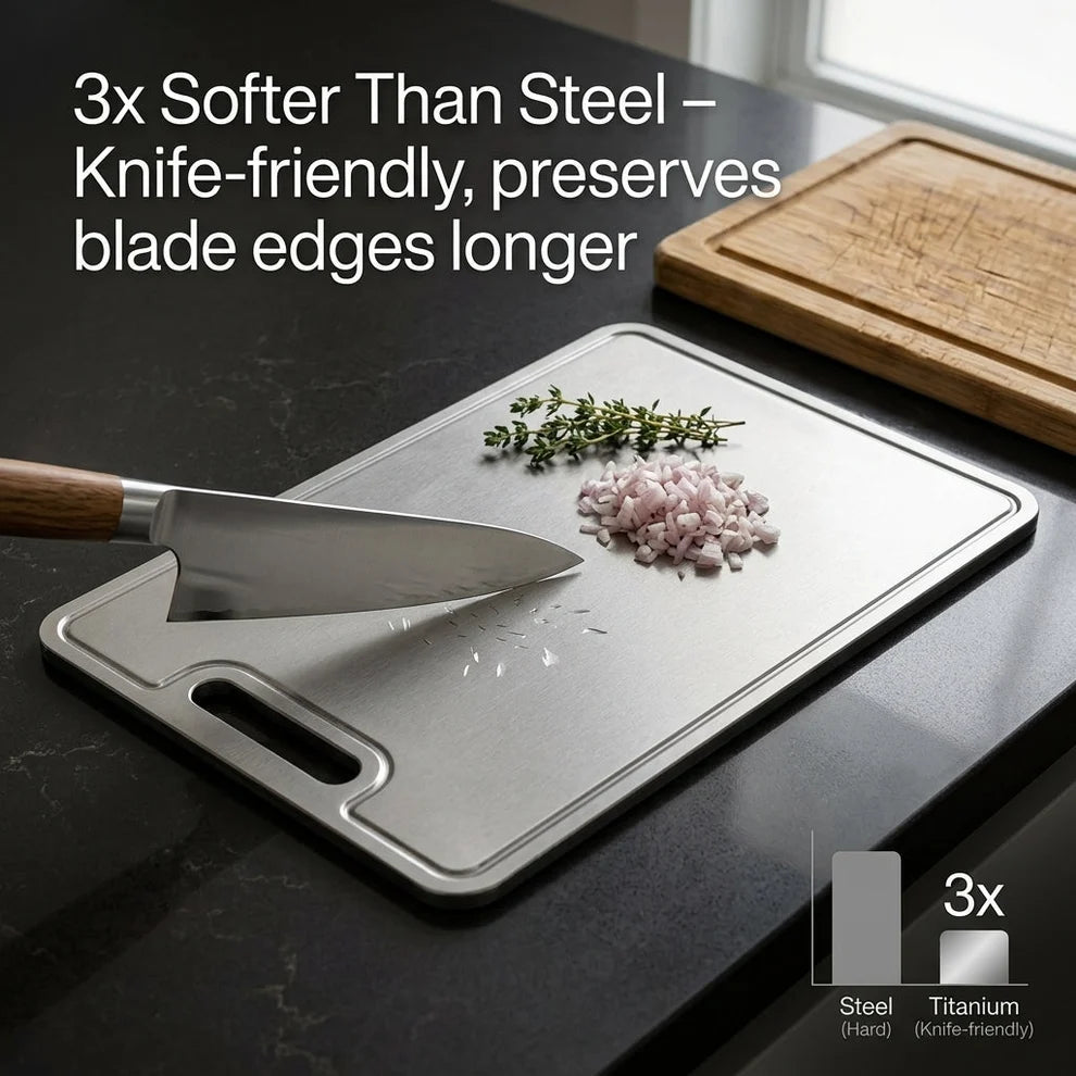 EciChop Pure Titanium Cutting Board | Non-Toxic & Antibacterial