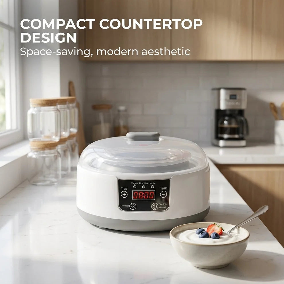 Yogurt Maker Machine - Electric Yogurt Machine with Temperature Control and Glass Jars