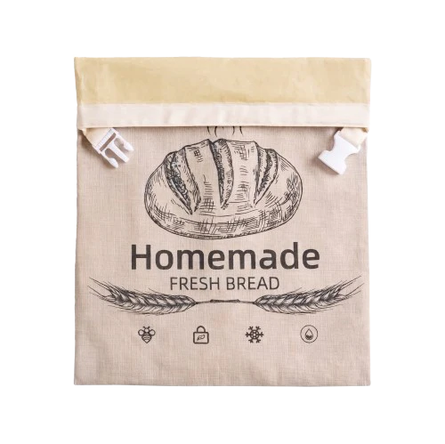 BeeBredix Beeswax Bread Bag Linen 17x12.6in Keeps Fresh 7 Days Freezer-Safe Reusable