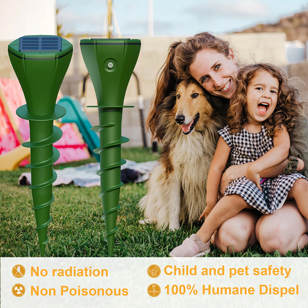 ChaseRiff Solar Mole Repeller - Ultrasonic Lawn Pest Defense