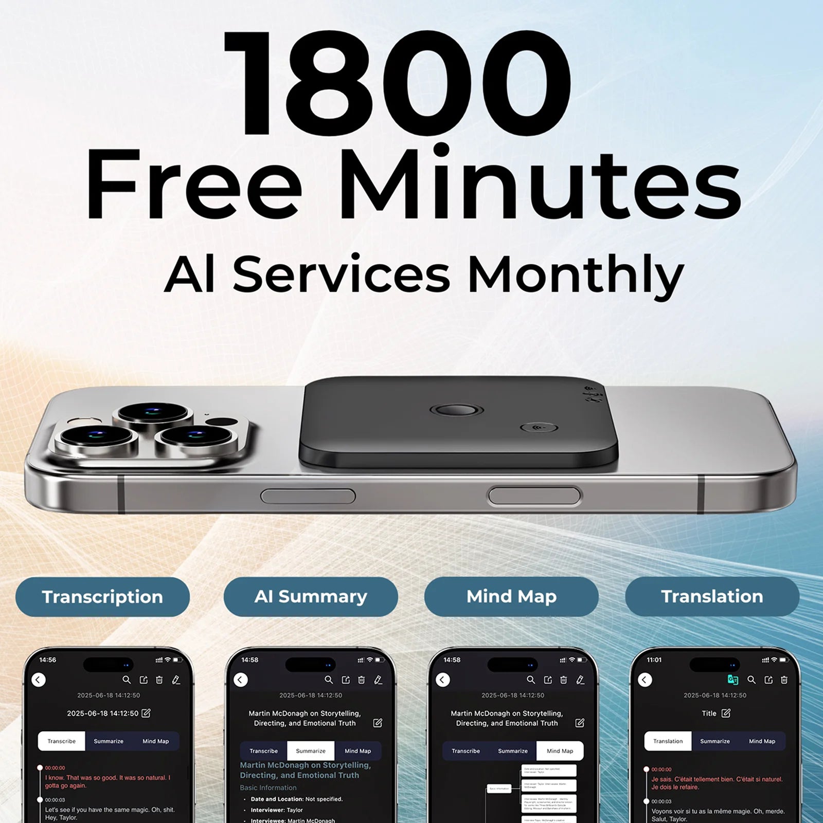 AI Voice Recorder 102 Language Transcription Speech-to-Text Transcriber