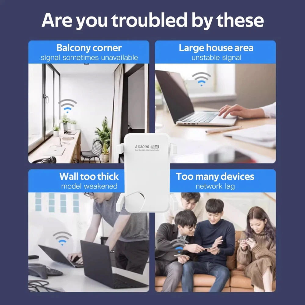 AcessOzi 3000Mbps WiFi 6 Extender for Home