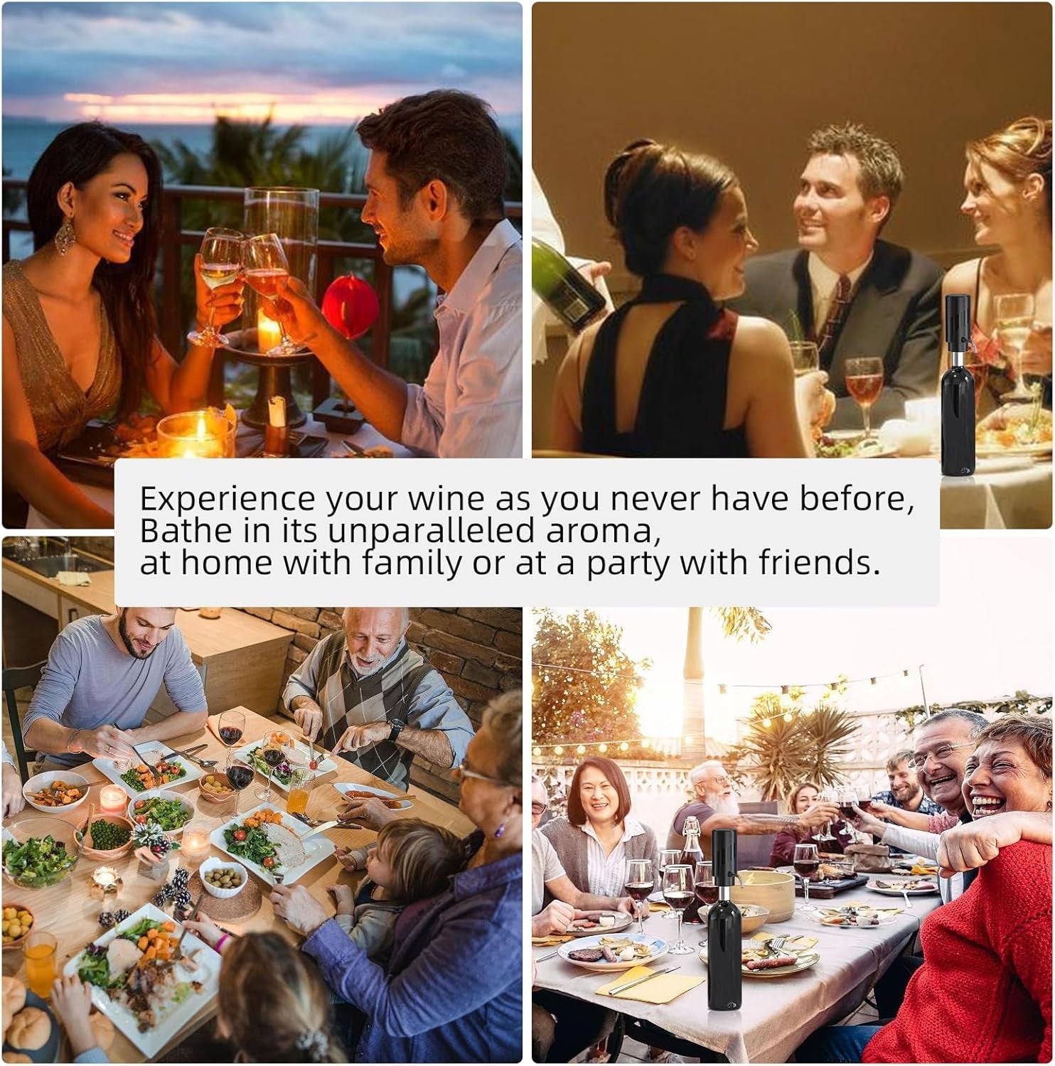 AciWemi Electric Wine Aerator and Pourer with USB Type-C Charging, Instant 20-Minute Decanting Effect and 30-Bottle Battery Life