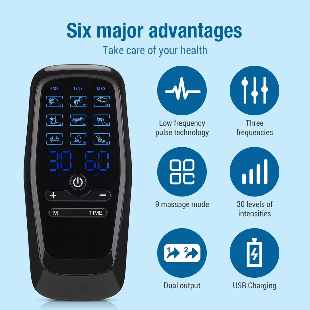 AcoReliv Portable TENS EMS Muscle Stimulator Massage Device