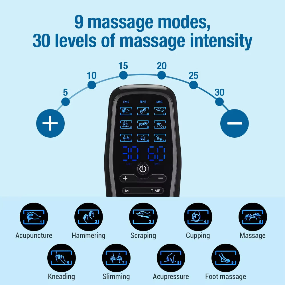 AcoReliv Portable TENS EMS Muscle Stimulator Massage Device