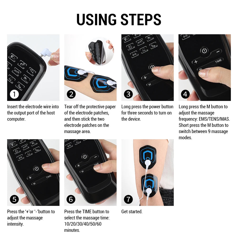 AcoReliv Portable TENS EMS Muscle Stimulator Massage Device