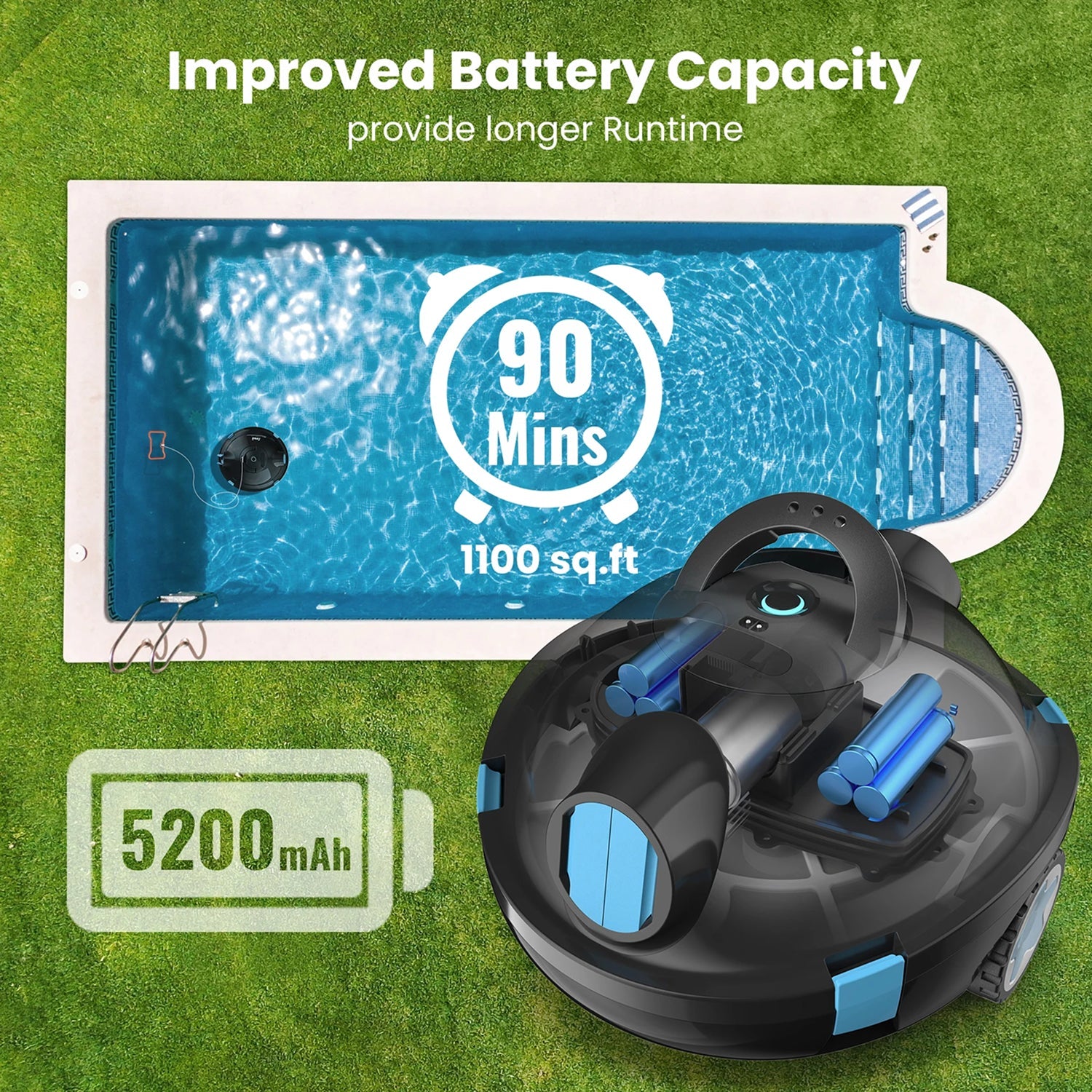 AdelCogni Cordless Automatic Robotic Pool Cleaner