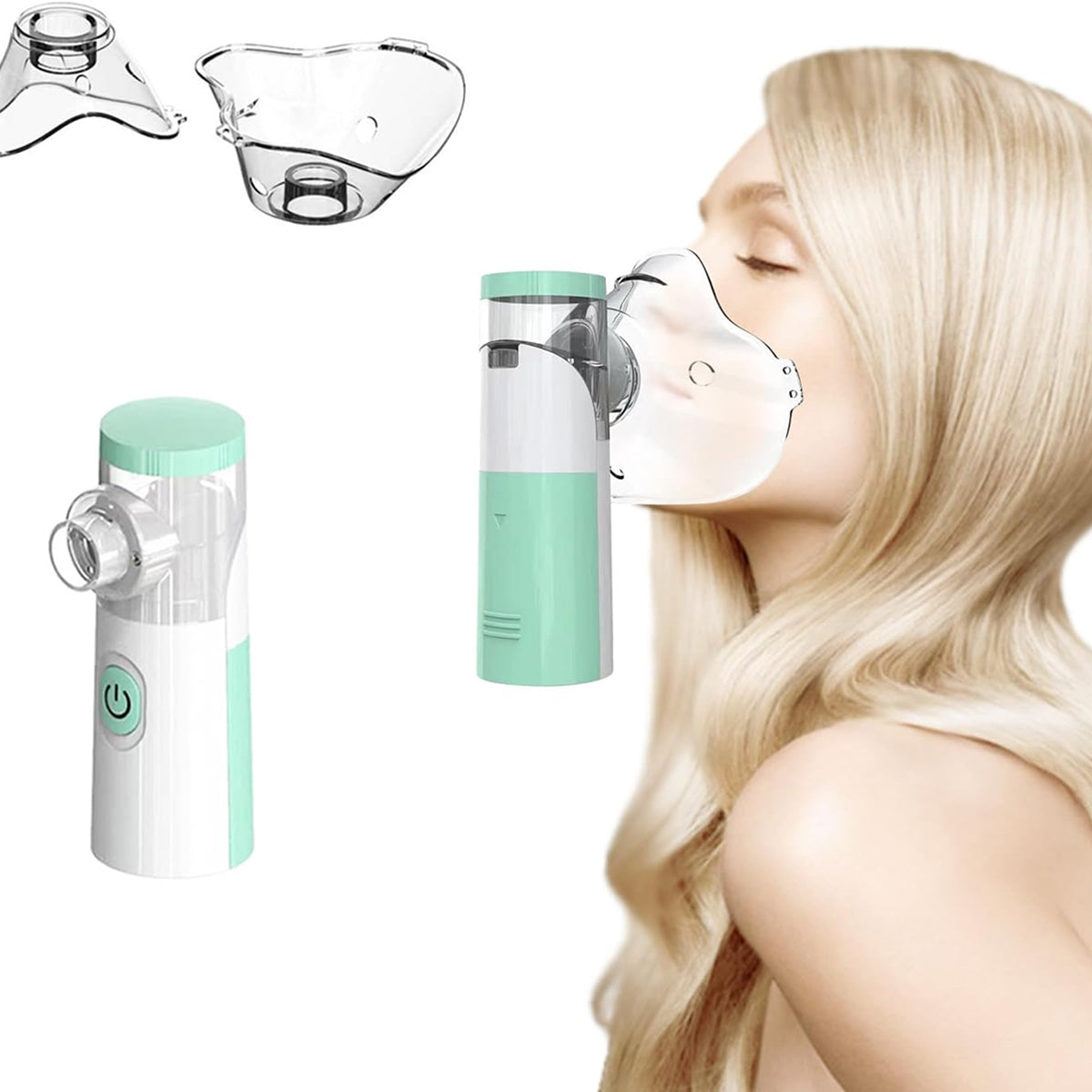 AeroEzex Portable Mesh Nebulizer - Whisper-Quiet, 1-3 Micron Fine Mist, 45° Leak-Proof