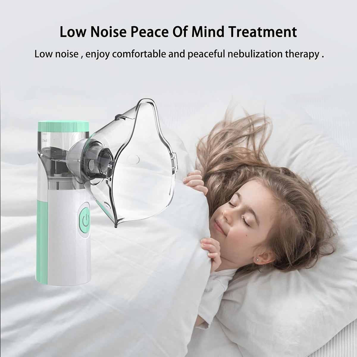 AeroEzex Portable Mesh Nebulizer - Whisper-Quiet, 1-3 Micron Fine Mist, 45° Leak-Proof