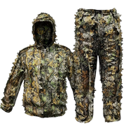 AmoMirag Ghillie Suit - 3D Bionic Leaf Camo, 98% Concealment, Lightweight Breathable Design for Hunting