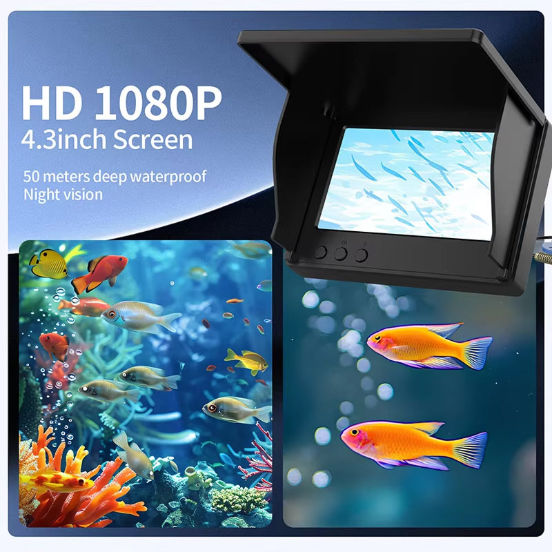 AquaVisee Underwater Fishing Camera 4.3" HD IPS Monitor IP68 Waterproof Night Vision