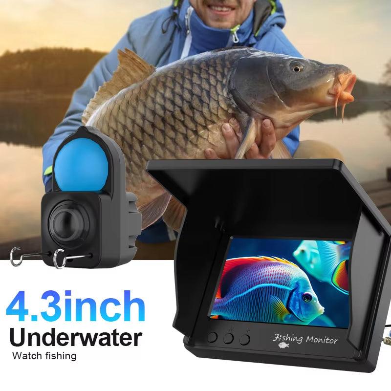 AquaVisee Underwater Fishing Camera 4.3" HD IPS Monitor IP68 Waterproof Night Vision