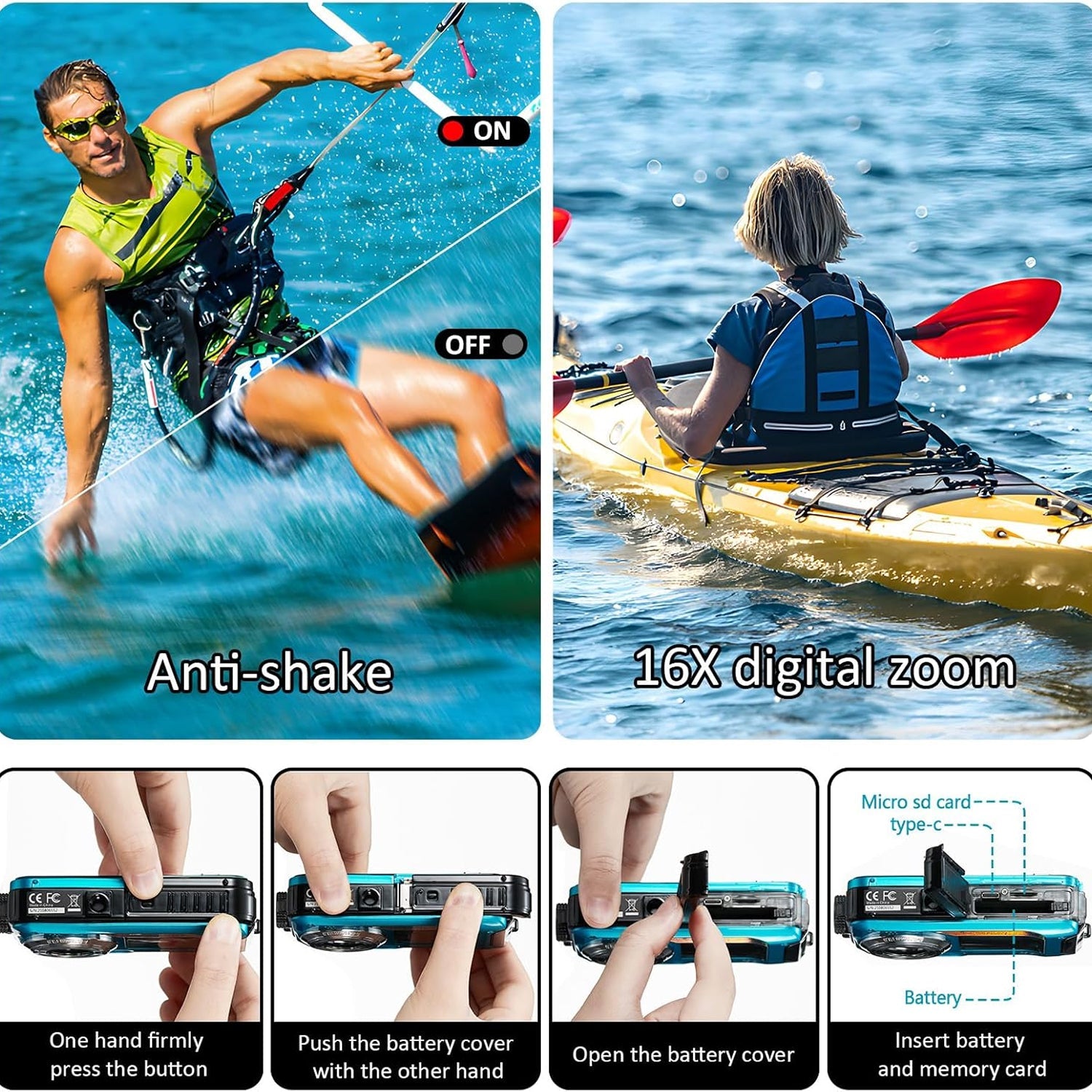ShotCorix 4K UHD Underwater Camera with Dual Screen