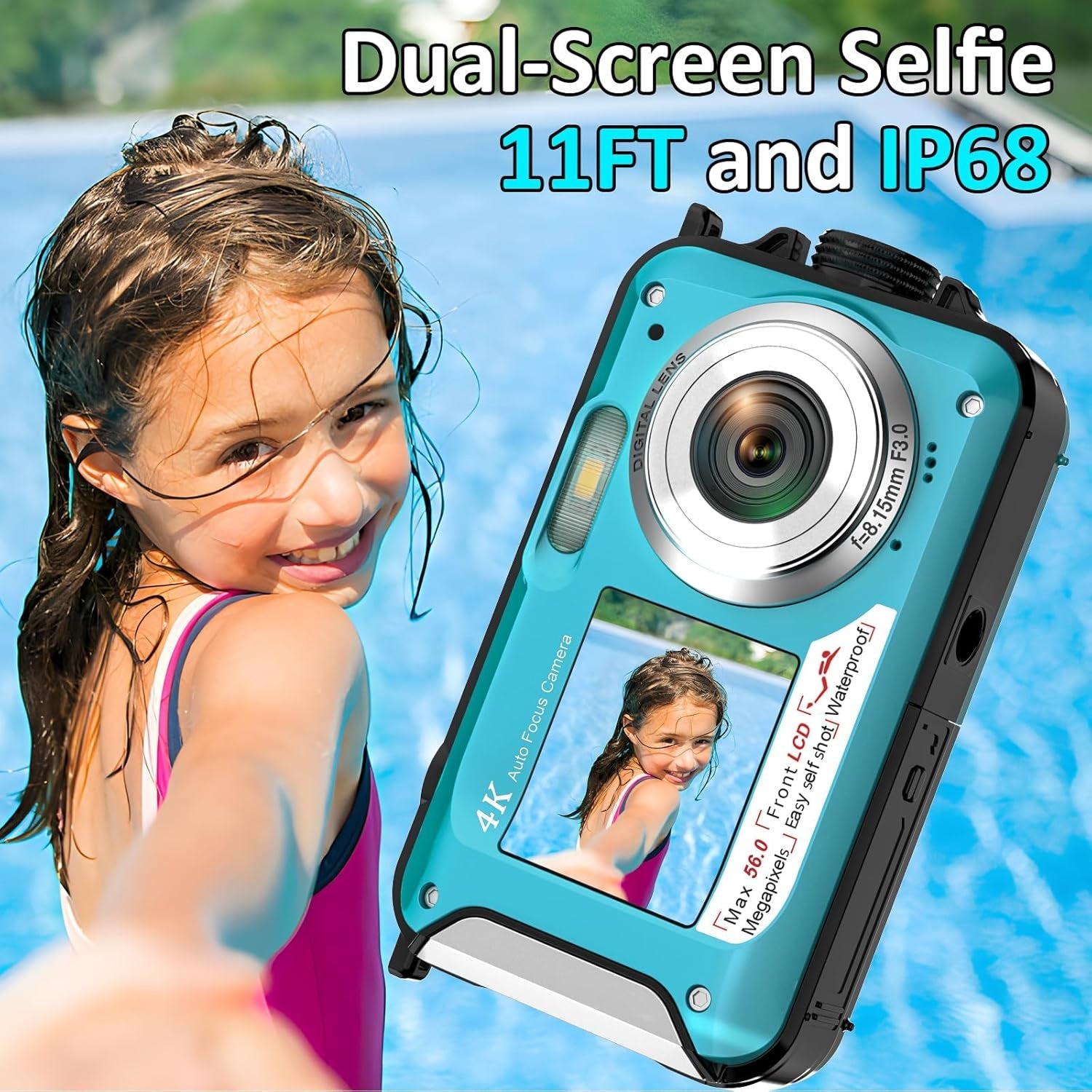 AquanPixel 4K 56MP Underwater Digital Camera
