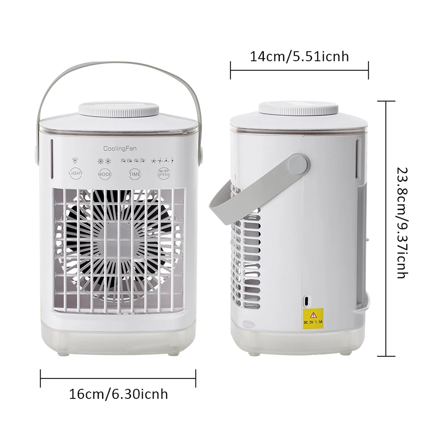 ArcticCori Portable Air Conditioner 700ml USB Personal Air Cooler 4 Speeds for Bedroom and Office