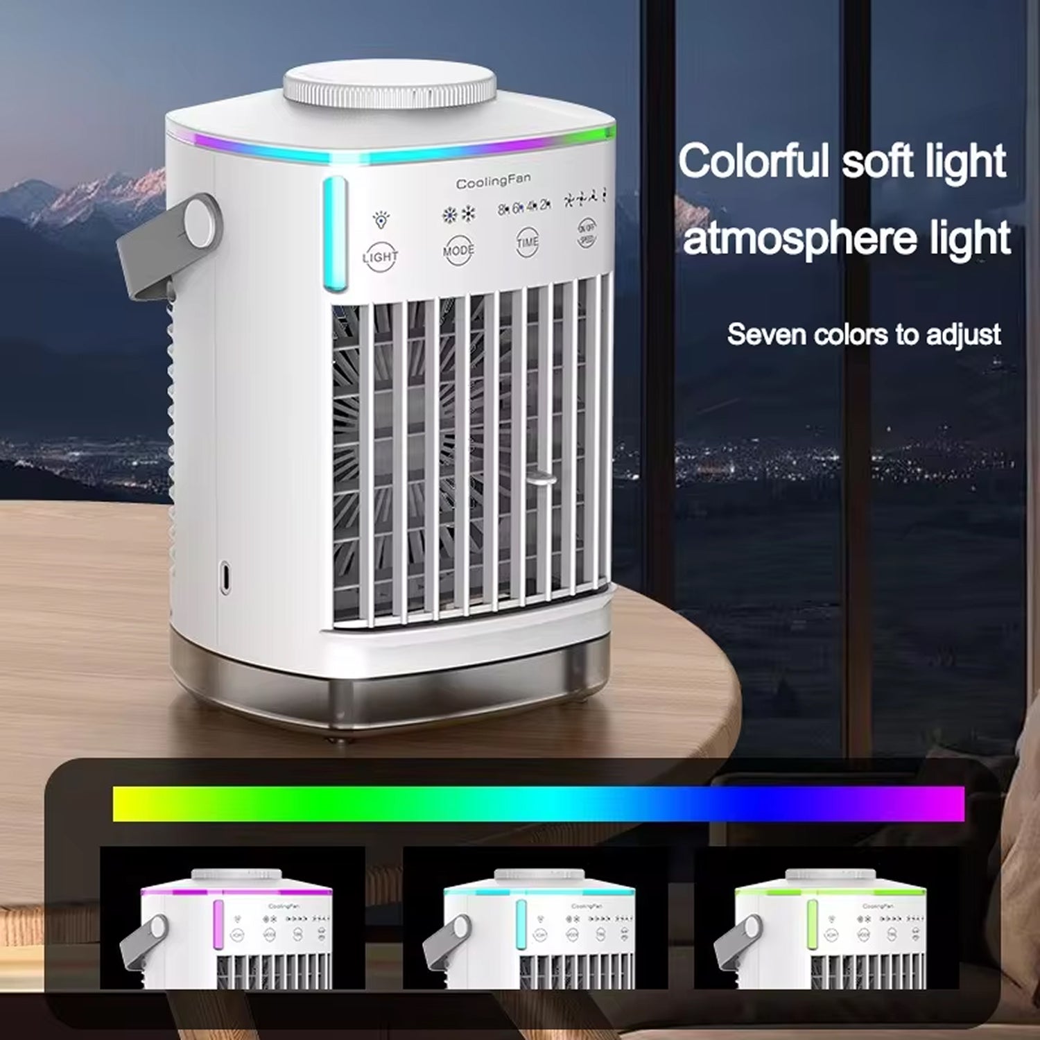 ArcticCori Portable Air Conditioner 700ml USB Personal Air Cooler 4 Speeds for Bedroom and Office