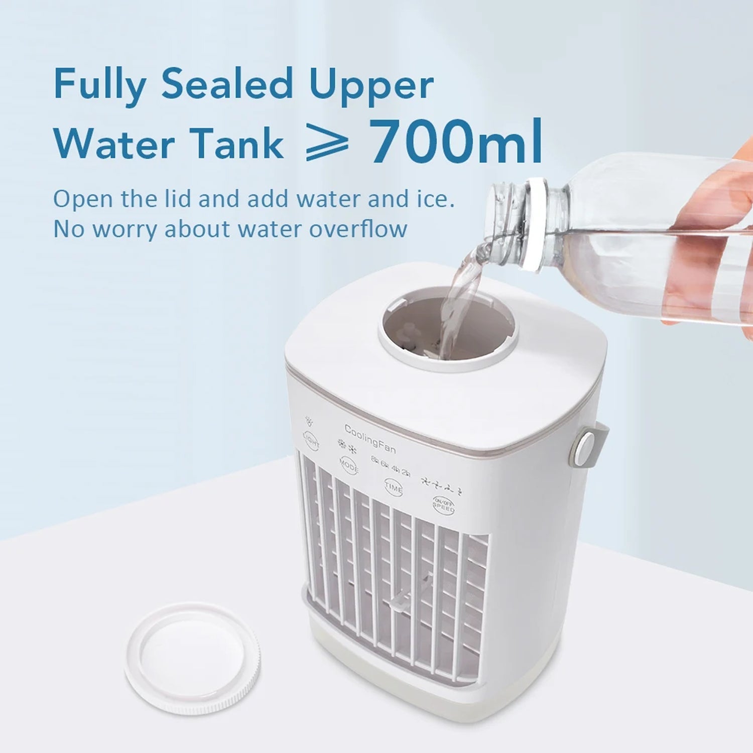 ArcticCori Portable Air Conditioner 700ml USB Personal Air Cooler 4 Speeds for Bedroom and Office