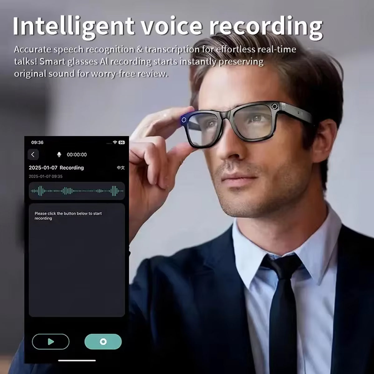 AuraLens AI Glasses - 4K Camera & Real-Time Translation