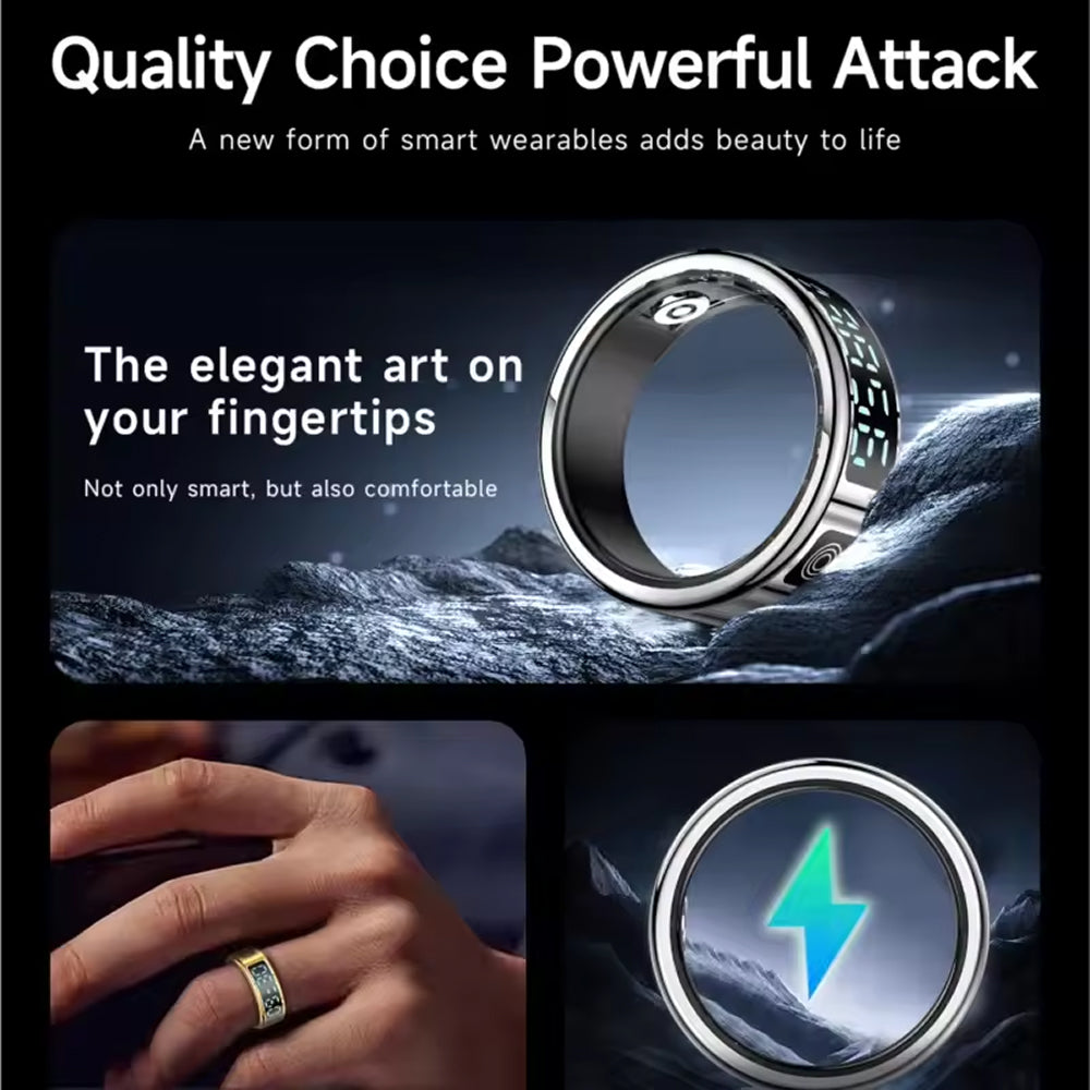 AuraTeco Smart Ring - 24/7 Health Monitoring & Gesture Control